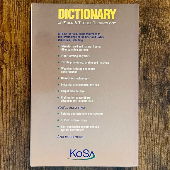 'Dictionary of Fiber & Textile Technology' (7th Edition) Paperback 0-9670071-0-0 - Picture 3 of 5